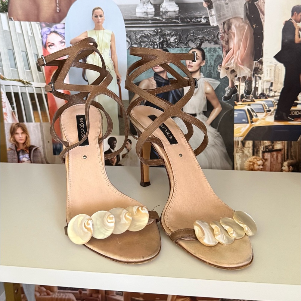 Sergio Rossi shell sandals